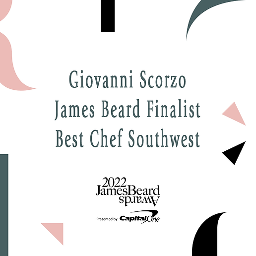 Giovanni Scorzo, James Beard Finalist, Best Chef Southwest 2022